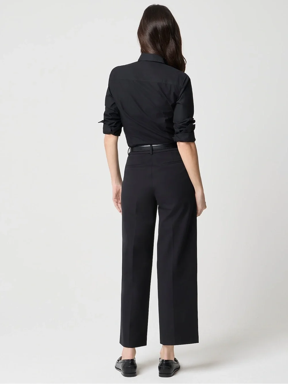 J. Crew Petite Remy wide-leg cropped pant Black Trousers Size 4 NWT CG390